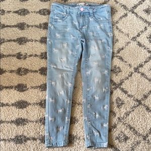 Girls unicorn skinny jeans